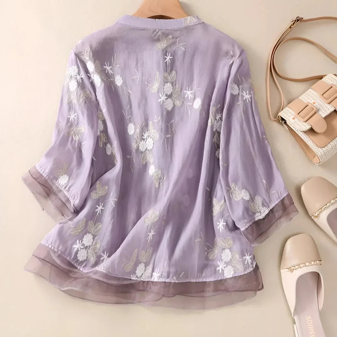 Belle Étoile Nice™ | Blouse à fleurs brodées