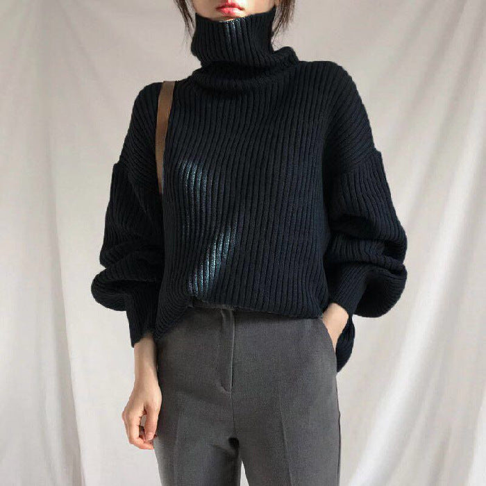 Nolwenn™ | Luxe Pull à col roulé et à manches ballon
