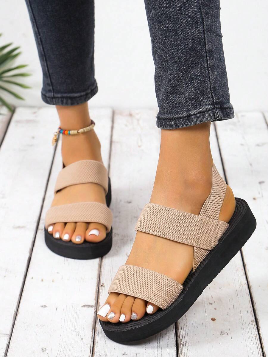 Méloria™ | Sandales Noires à Brides Larges et Semelle Confort