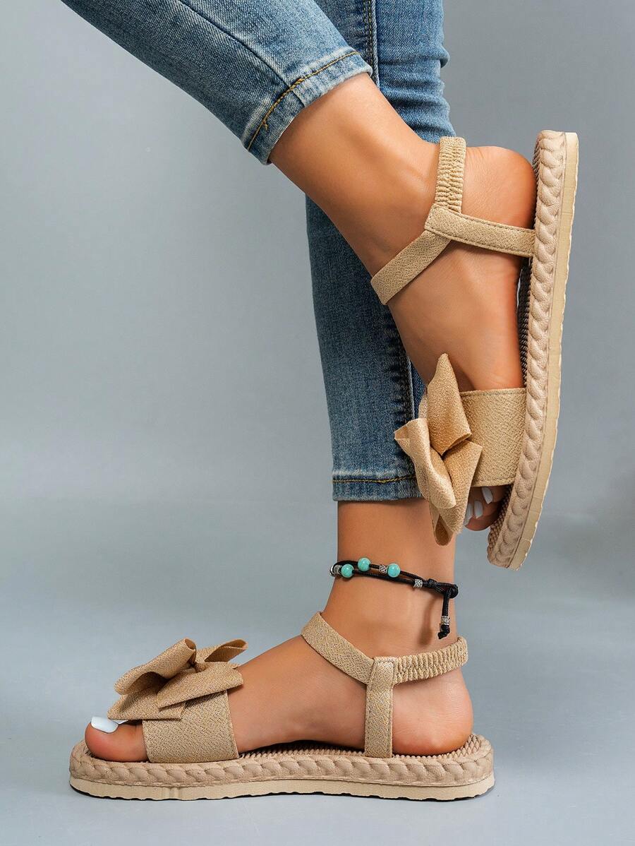 Améliane™ | Sandales Bohèmes à Nœud Papillon et Semelle Plate