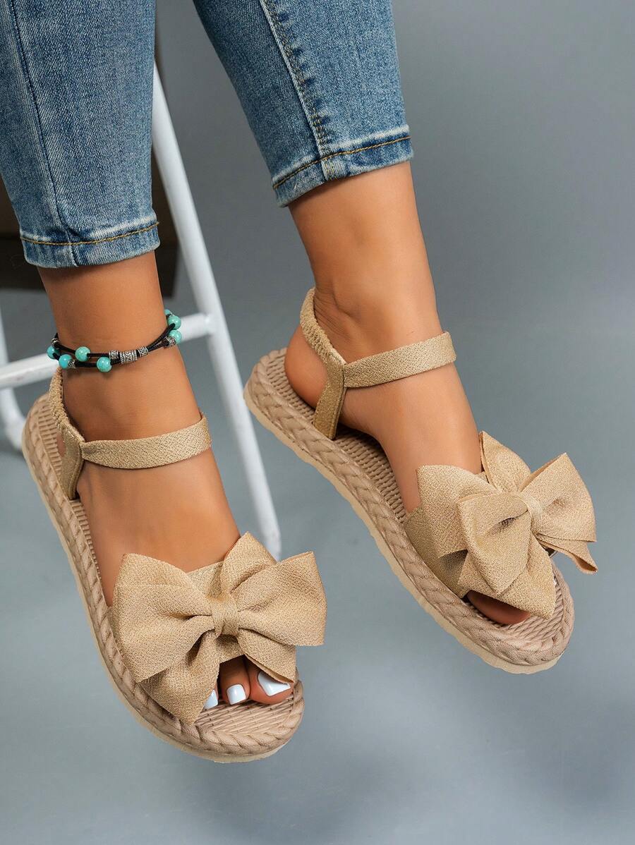 Améliane™ | Sandales Bohèmes à Nœud Papillon et Semelle Plate
