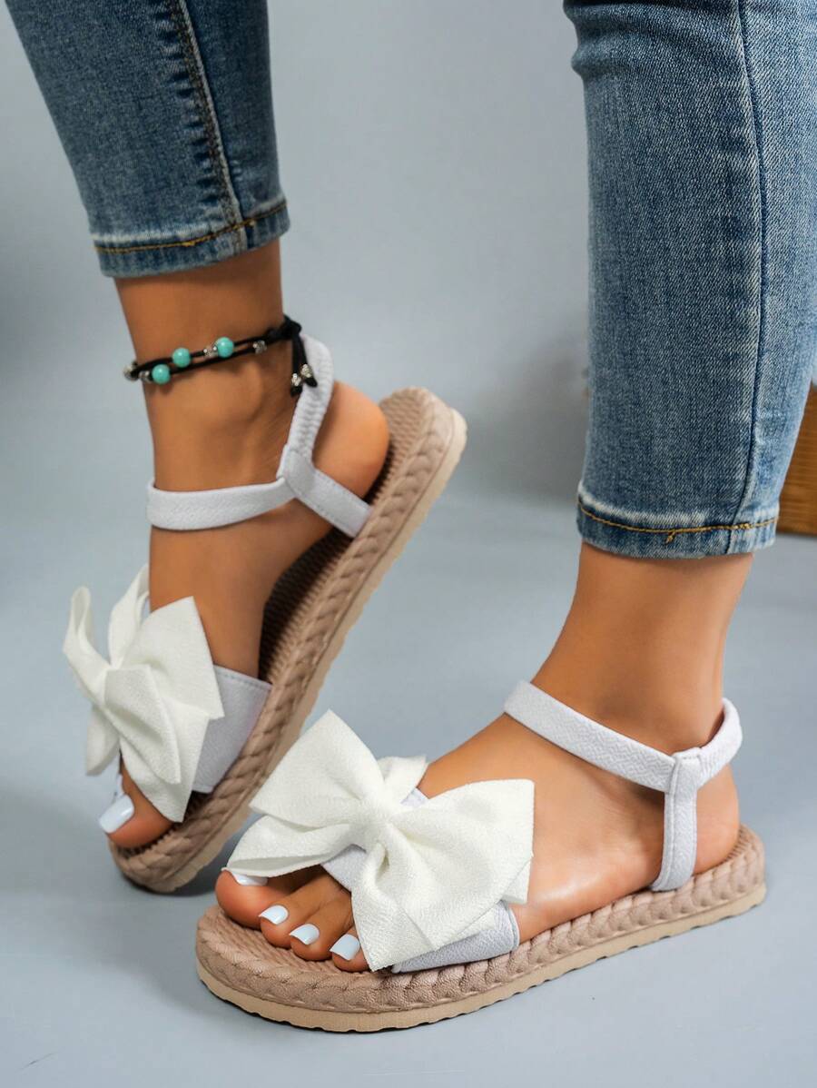 Améliane™ | Sandales Bohèmes à Nœud Papillon et Semelle Plate