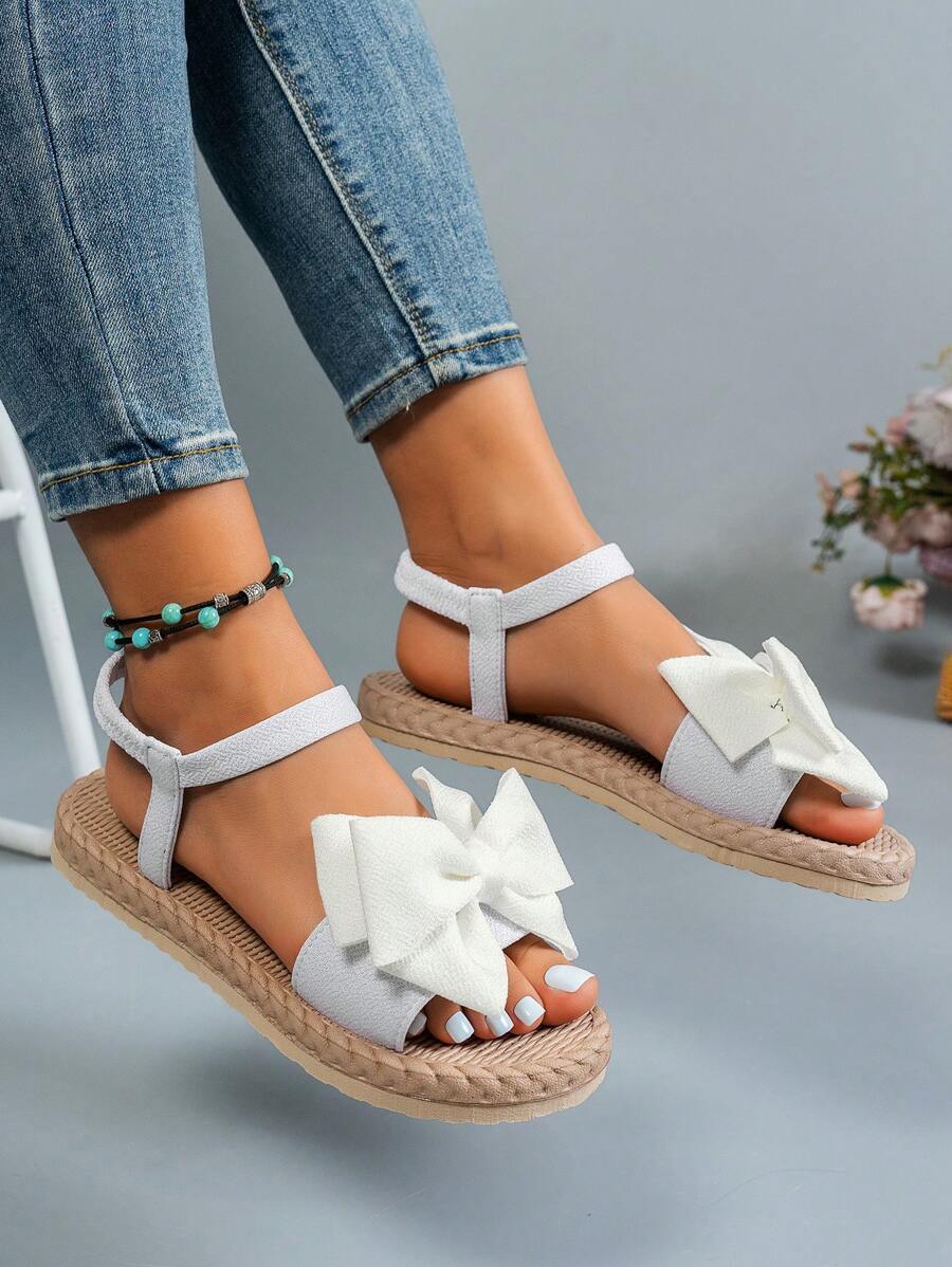 Améliane™ | Sandales Bohèmes à Nœud Papillon et Semelle Plate