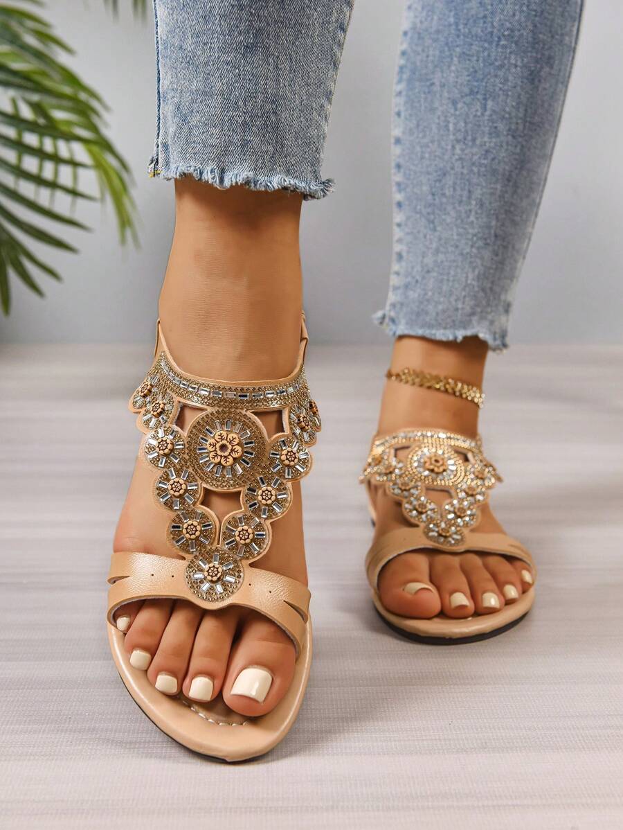 Isaline™ | Sandales Gladiator Bohème à Perles et Semelle Plate