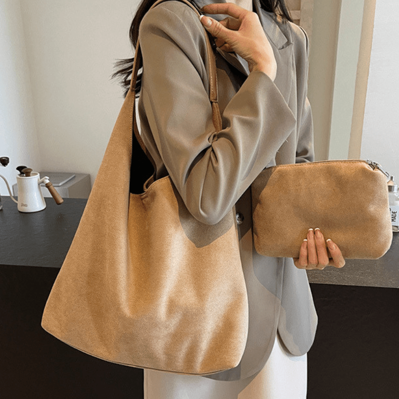 Amandine™ | Sac à Bandoulière Demi-Lune en Cuir Végan
