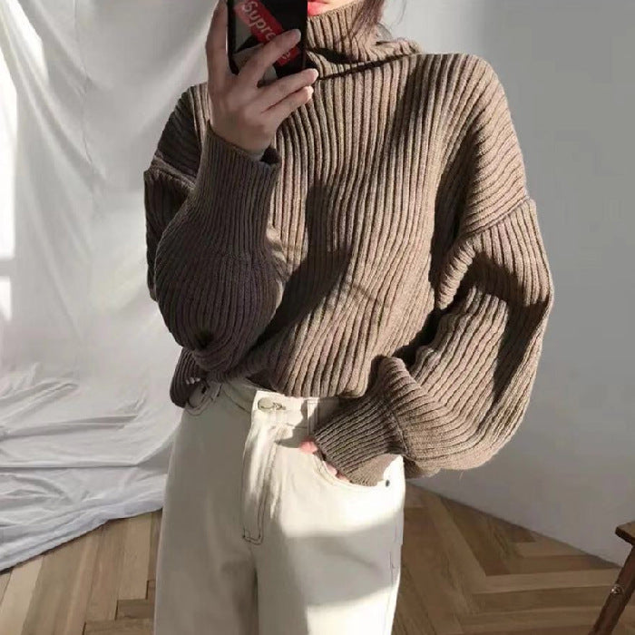 Nolwenn™ | Luxe Pull à col roulé et à manches ballon