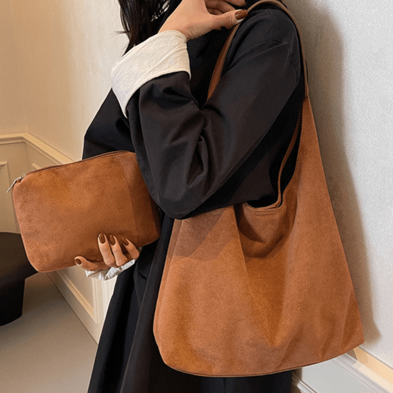 Amandine™ | Sac à Bandoulière Demi-Lune en Cuir Végan