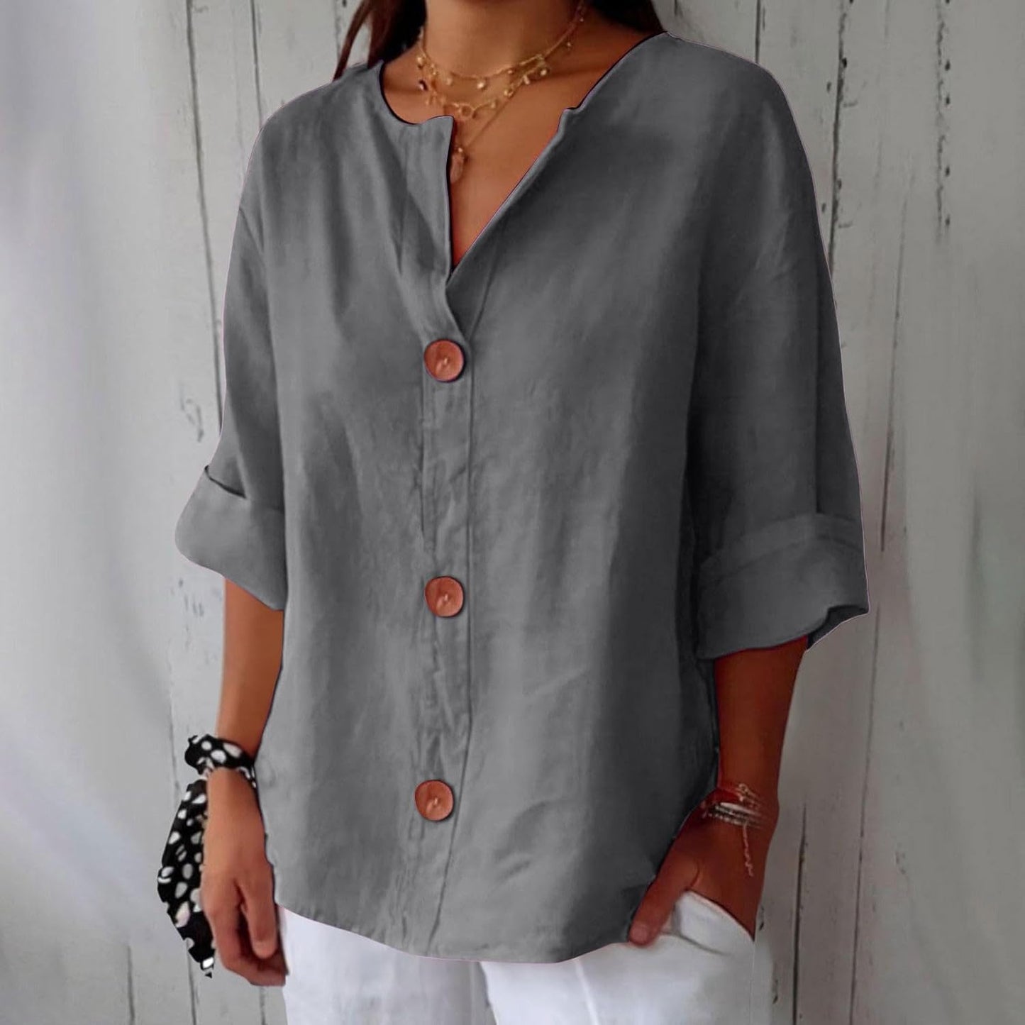 Belle Étoile Nice™ | Blouse en Lin au Style Décontracté