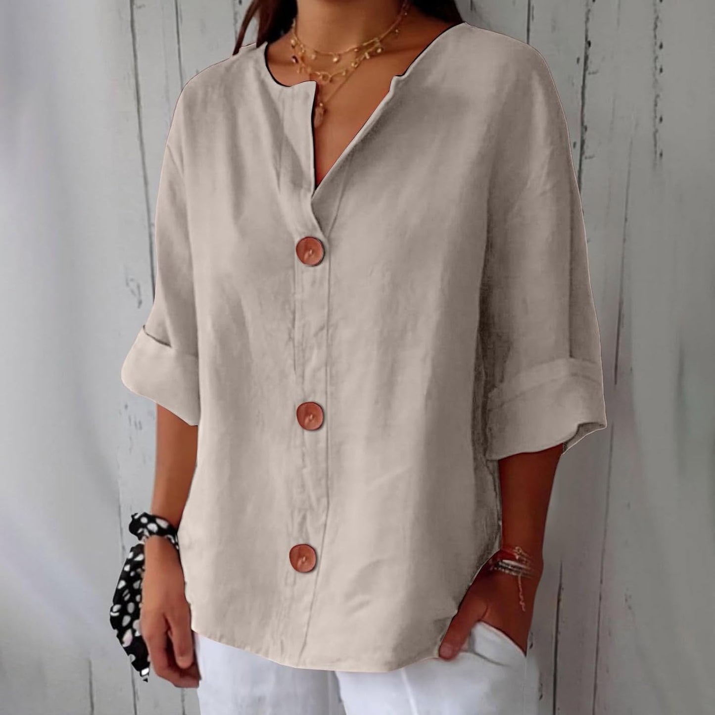 Belle Étoile Nice™ | Blouse en Lin au Style Décontracté