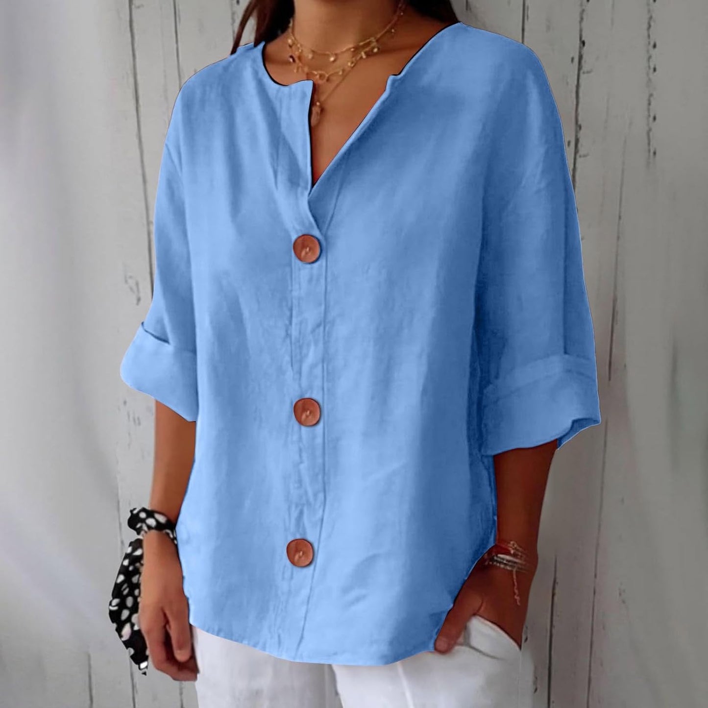 Belle Étoile Nice™ | Blouse en Lin au Style Décontracté