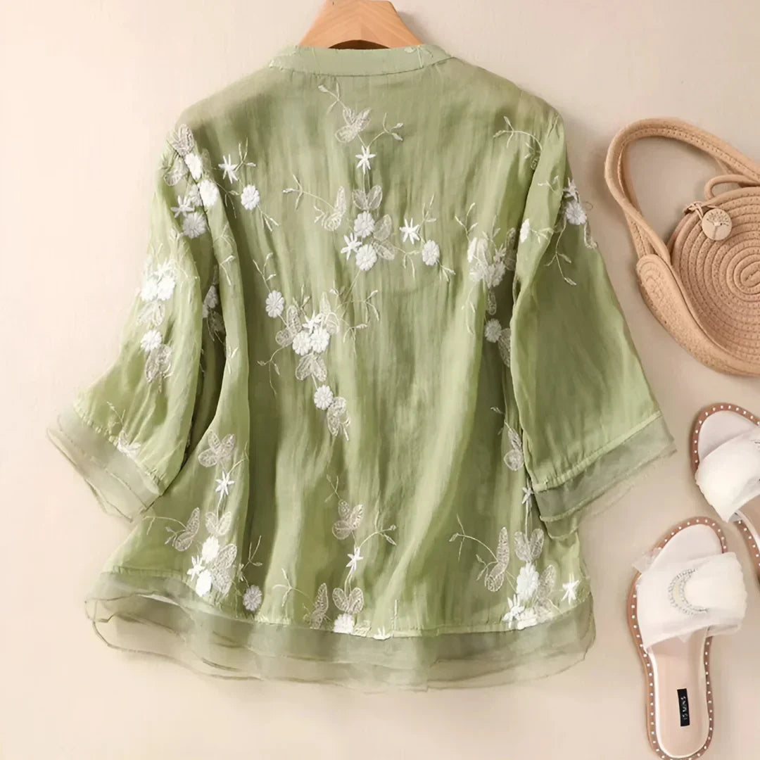 Belle Étoile Nice™ | Blouse à fleurs brodées