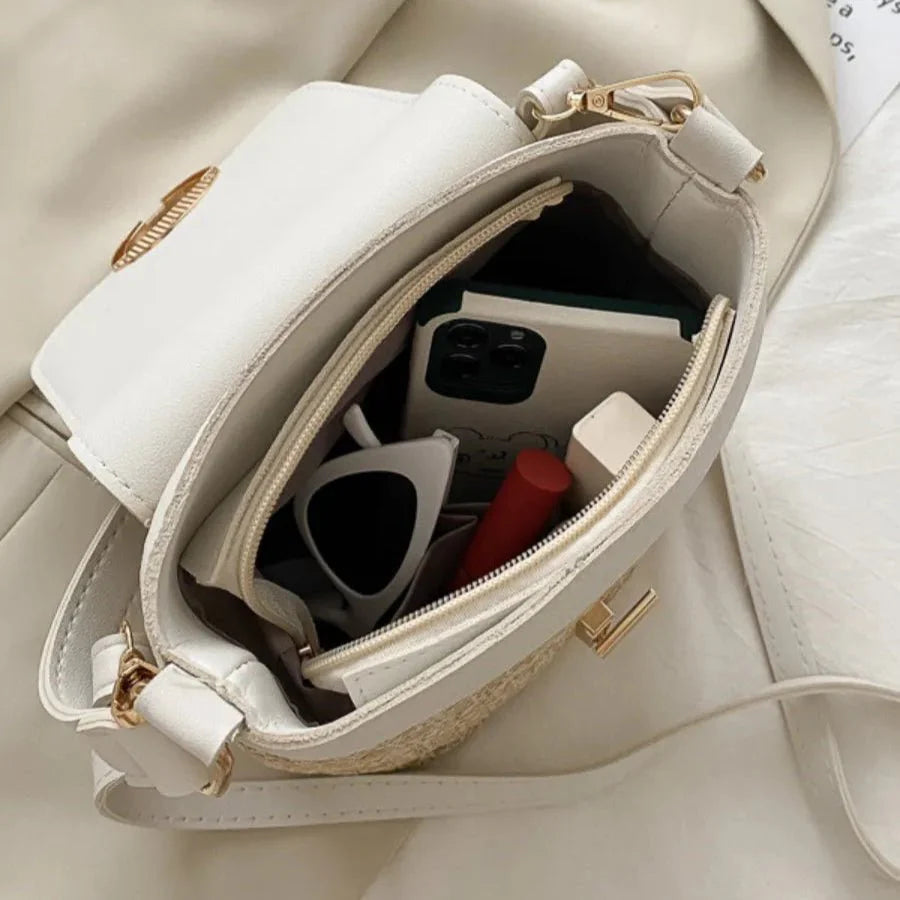 Belle Étoile Nice™ | Ondine - Mini Sac Carré en Rotin – Élégance Moderne