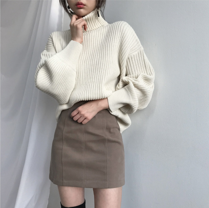 Nolwenn™ | Luxe Pull à col roulé et à manches ballon