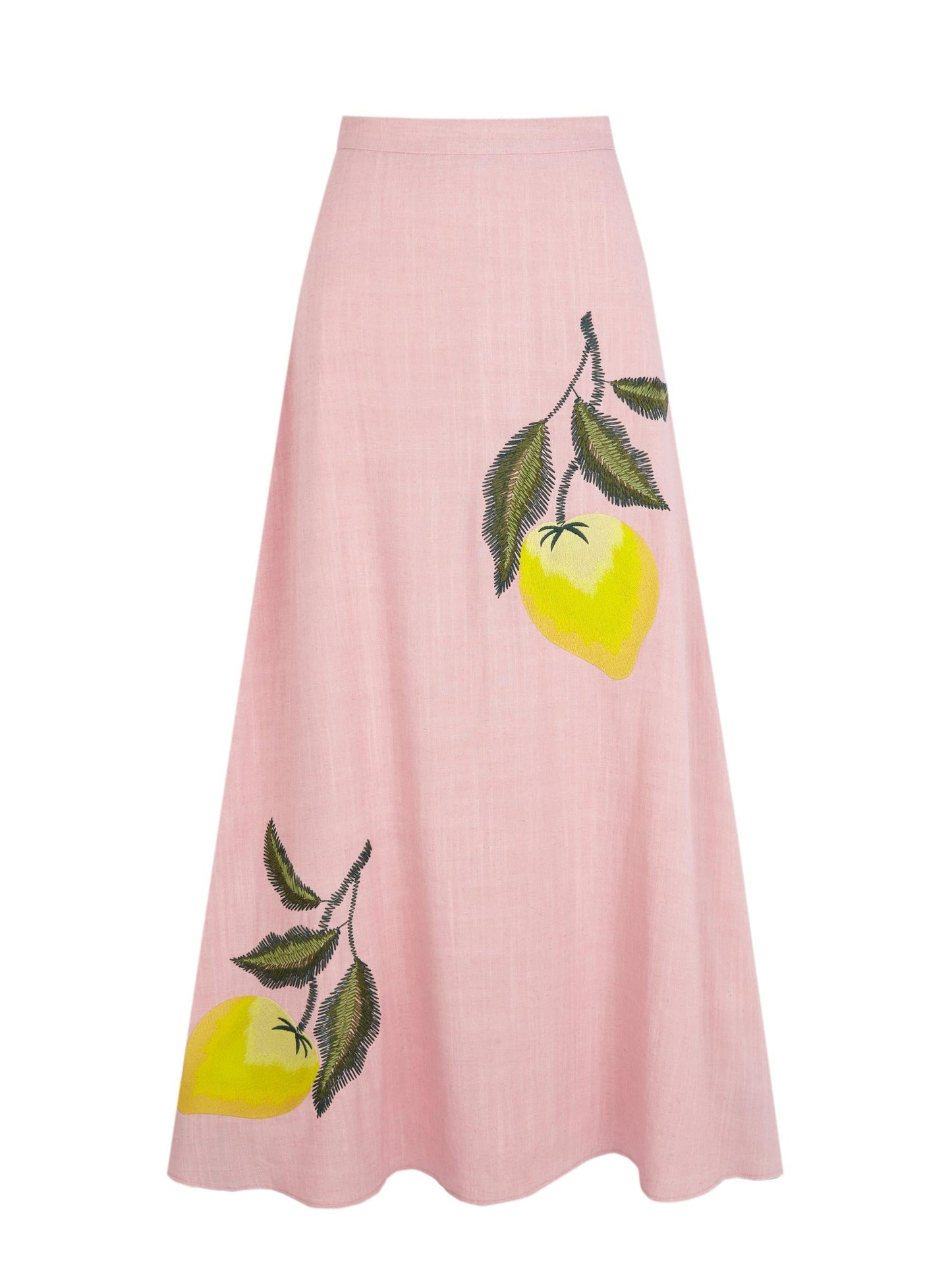 Capri™ | Jupe Longue en Lin avec Détail Citron