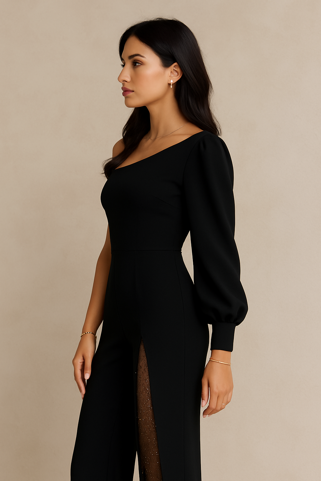 Amélie™ | Combinaison Élégante Asymétrique avec Détail Pailleté