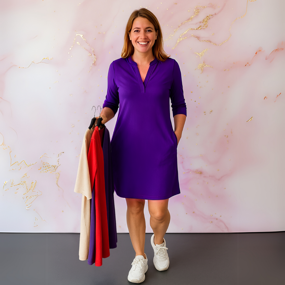 Belle Étoile Nice™ | Robe unie à col en V