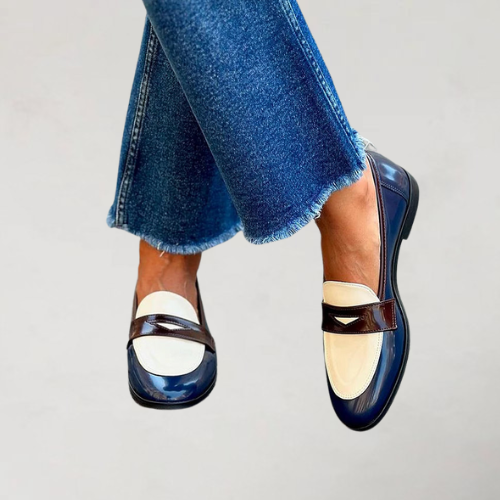 Marleen | Marineblauwe loafers met lage hak