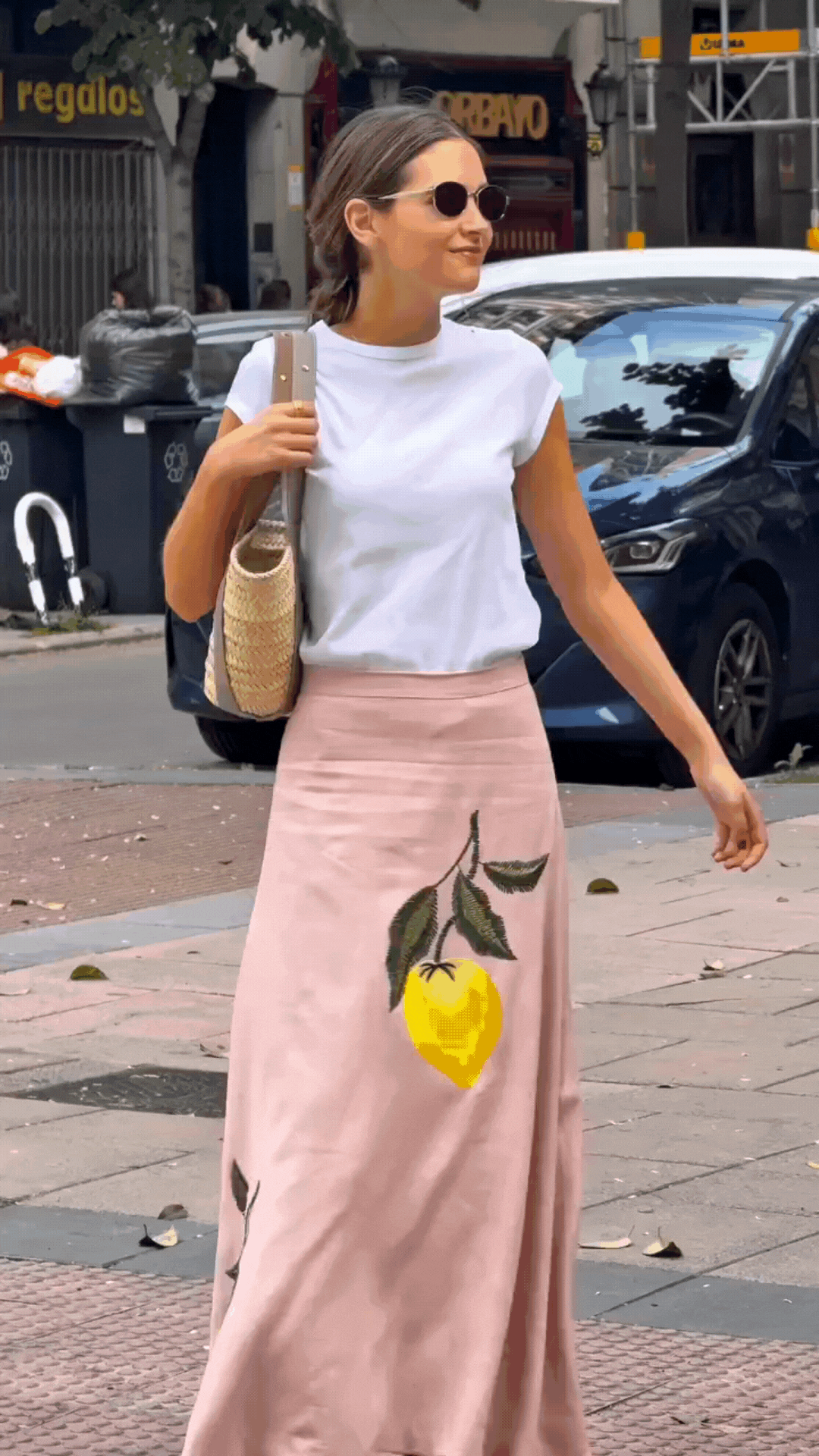 Capri™ | Jupe Longue en Lin avec Détail Citron