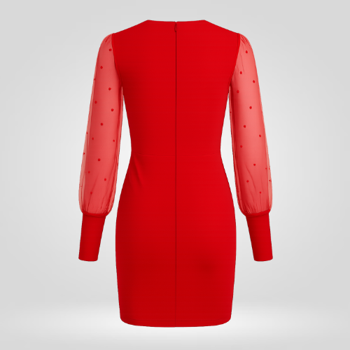 Belle Étoile Nice™ | Robe Anten rouge à décolleté en V