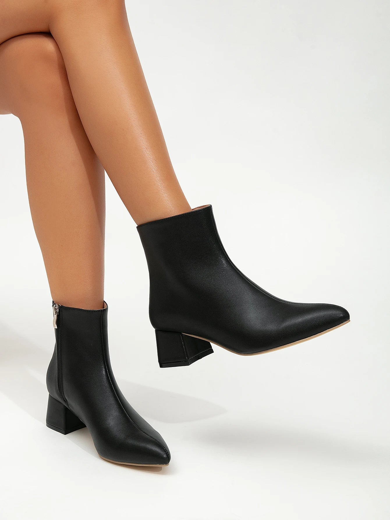 Belle Étoile Nice™ | Bottines Femme à Talon Épais – Bout Pointu et Chaudes