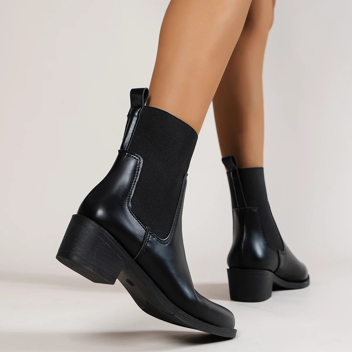 Belle Étoile Nice™ | Bottines Chelsea Femme – Talon Épais Confortable
