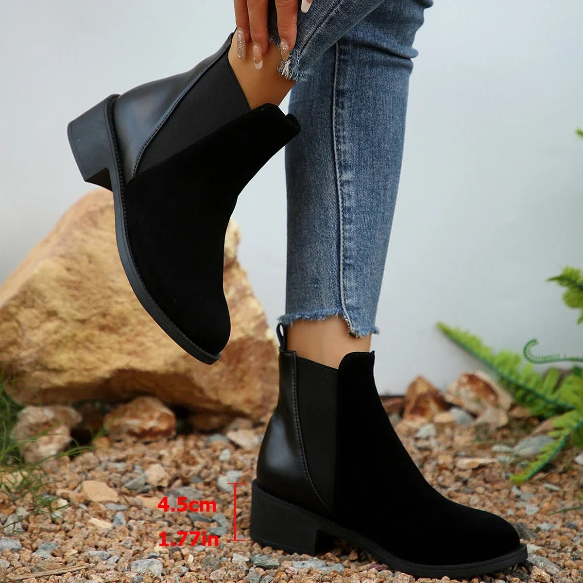 Belle Étoile Nice™ | Bottines Femme Imprimé Léopard à Talons Bas Style Rétro