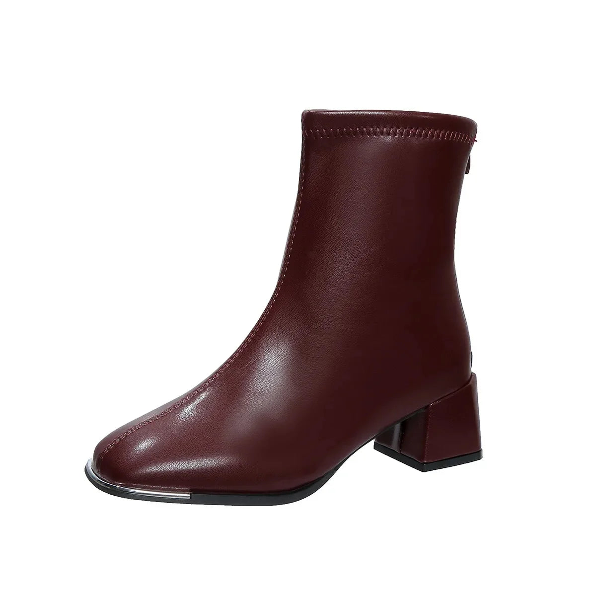 Belle Étoile Nice™ | Bottines Femme Rétro à Talon Épais – Fermeture Éclair et Design Élégant
