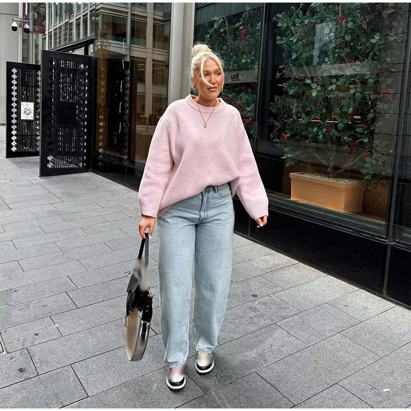 Belle Étoile Nice™ | Pull oversize femme en maille – doux, chaud et parfait pour l’automne
