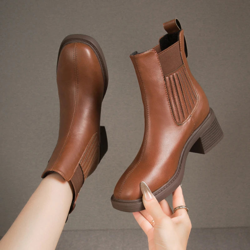 Belle Étoile Nice™ | Bottines Femme Rétro à Talon Haut – Élégantes et Confortables