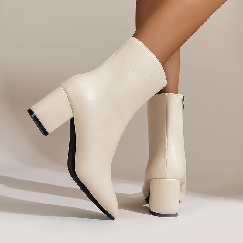 Belle Étoile Nice™ | Bottines Femme Élégantes à Talon Moyen