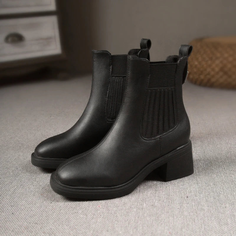 Belle Étoile Nice™ | Bottines Femme Rétro à Talon Haut – Élégantes et Confortables