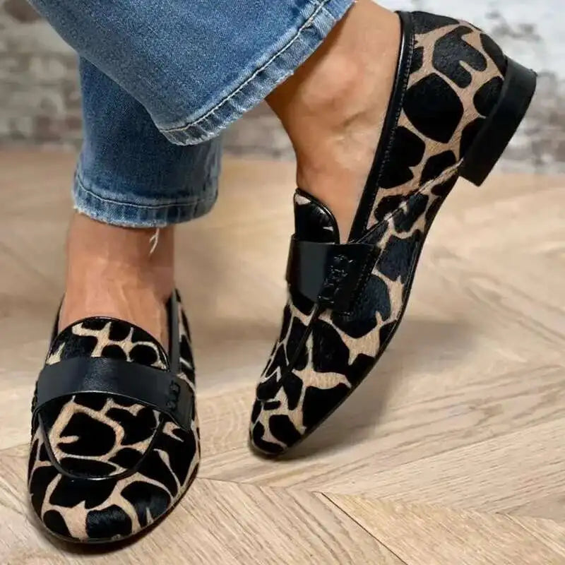 Naëlle™ | Mocassins imprimé animal chic à bout rond