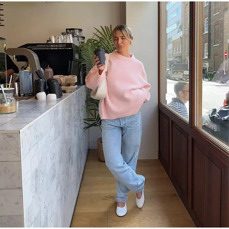 Belle Étoile Nice™ | Pull oversize femme en maille – doux, chaud et parfait pour l’automne