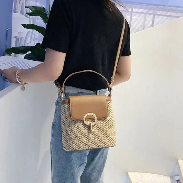 Belle Étoile Nice™ | Ondine - Mini Sac Carré en Rotin – Élégance Moderne