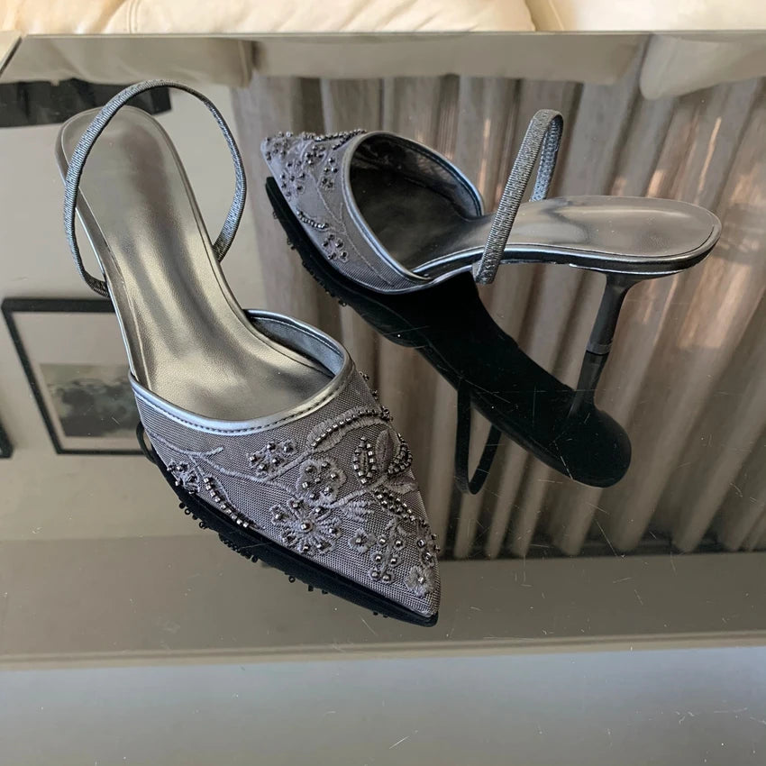 Belle Étoile Nice™ | Escarpins Slingback à Broderies Florales