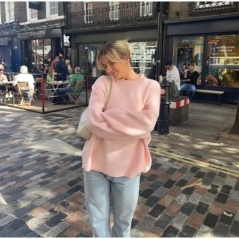 Belle Étoile Nice™ | Pull oversize femme en maille – doux, chaud et parfait pour l’automne