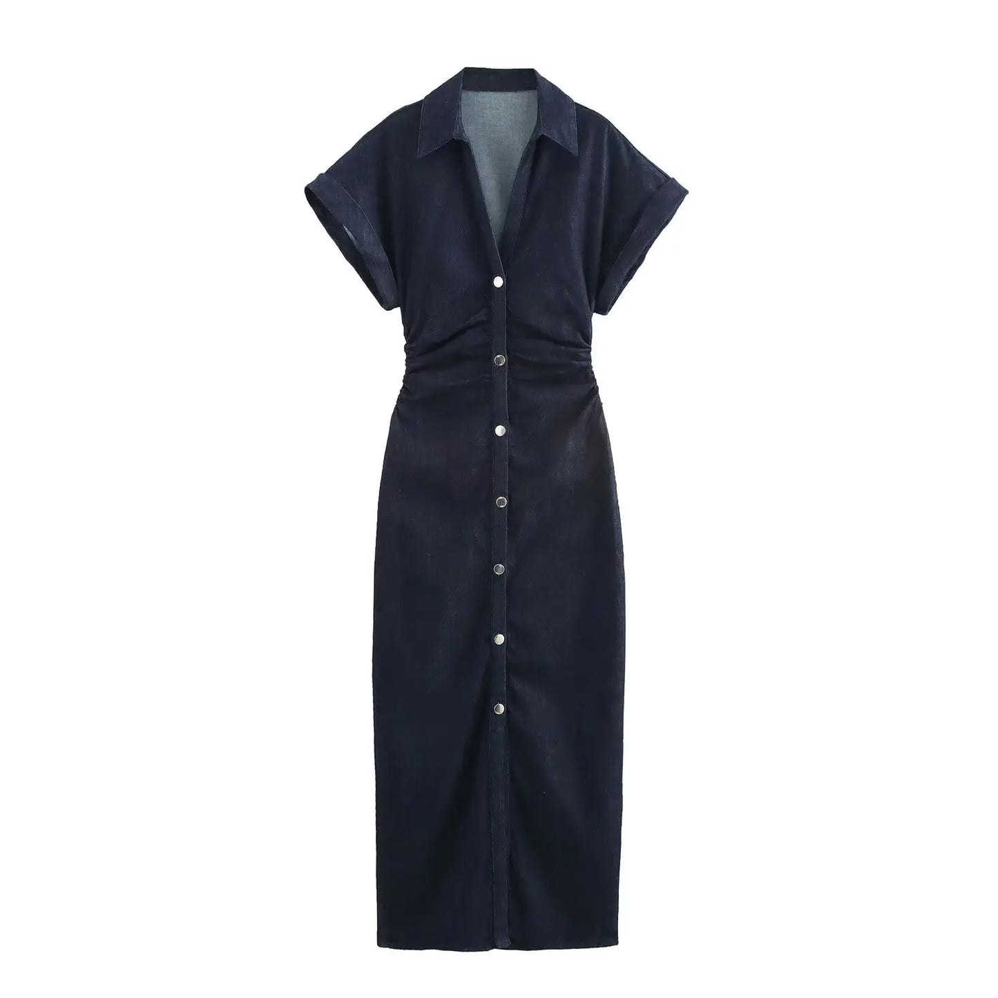 Sibelle™ | Robe Midi en Denim Élégante à Boutons
