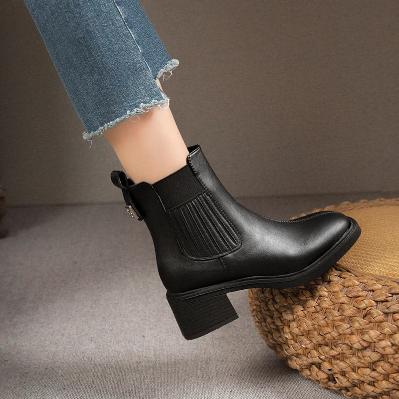 Belle Étoile Nice™ | Bottines Femme Rétro à Talon Haut – Élégantes et Confortables