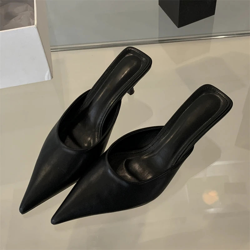 Belle Étoile Nice™ | Mules Léopard à Bout Pointu et Talon Fin