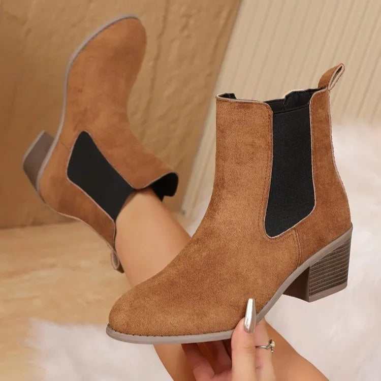 Belle Étoile Nice™ | Bottines Femme Léopard à Talons Carrés et Bout Rond
