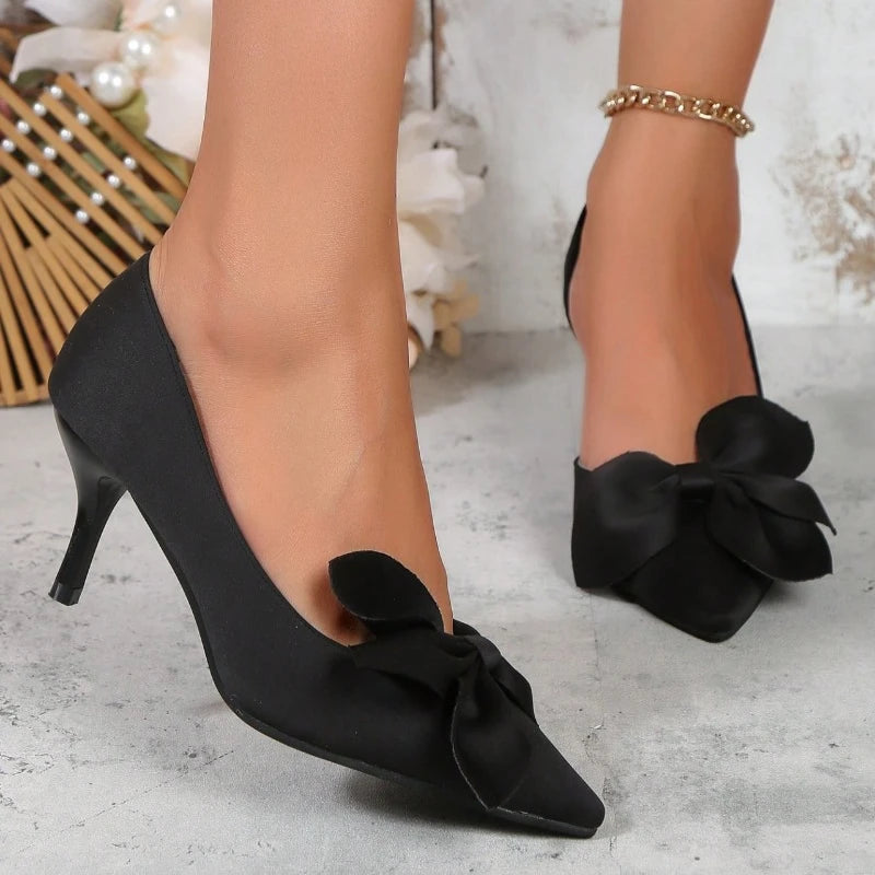 Belle Étoile Nice™ | Escarpins Noirs à Nœud Élégant