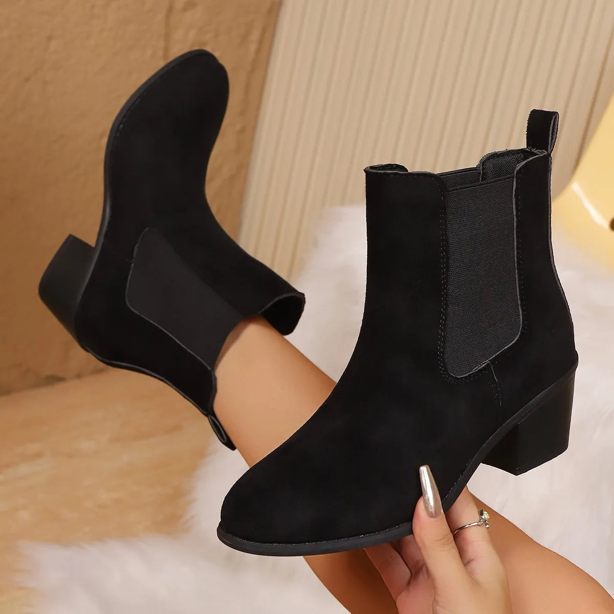 Belle Étoile Nice™ | Bottines Femme Léopard à Talons Carrés et Bout Rond