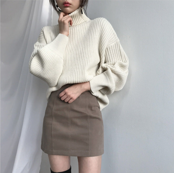 Nolwenn™ | Luxe Pull à col roulé et à manches ballon