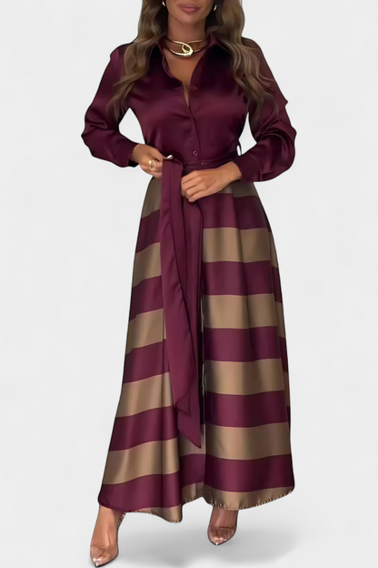 Belle Étoile Nice™ | Nessia – Robe Longue Rayée