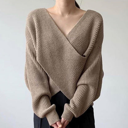 Zélie™ | Pull en tricot croisé chic