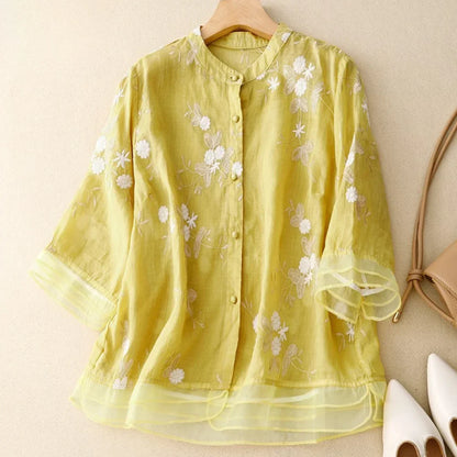 Belle Étoile Nice™ | Blouse à fleurs brodées