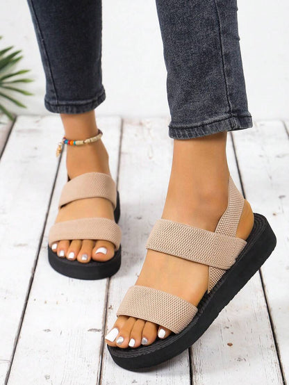 Méloria™ | Sandales Noires à Brides Larges et Semelle Confort