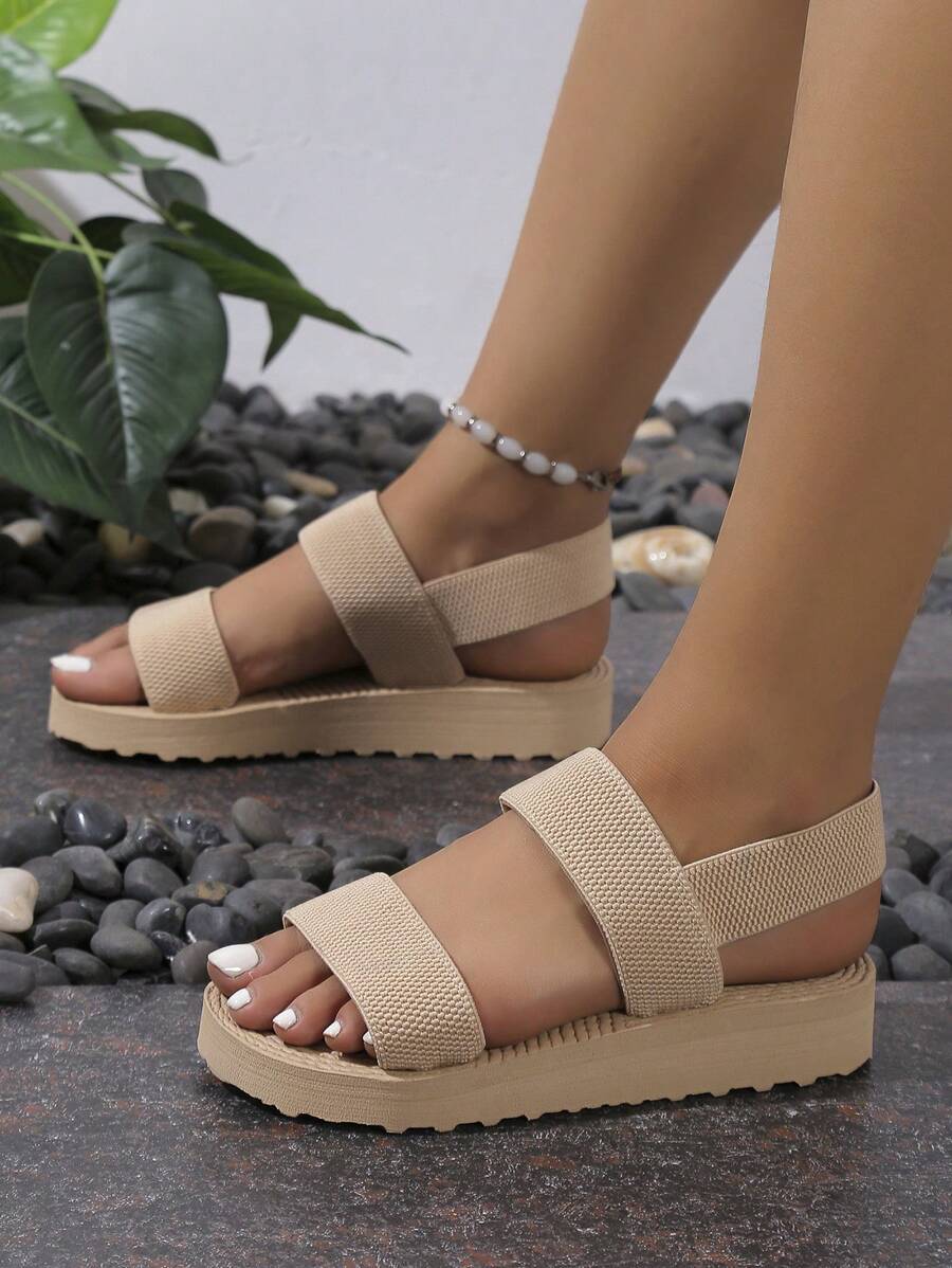 Méloria™ | Sandales Noires à Brides Larges et Semelle Confort