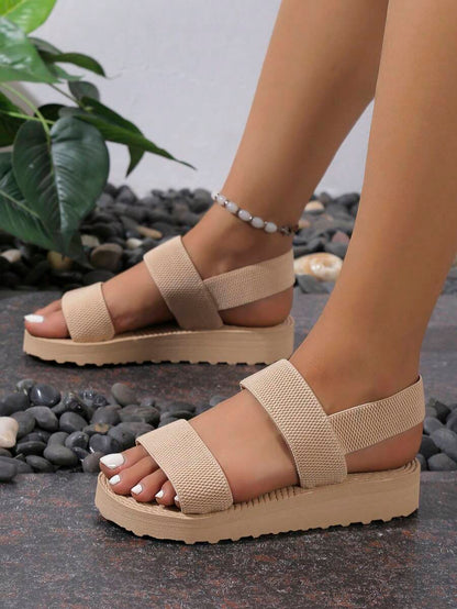 Méloria™ | Sandales Noires à Brides Larges et Semelle Confort