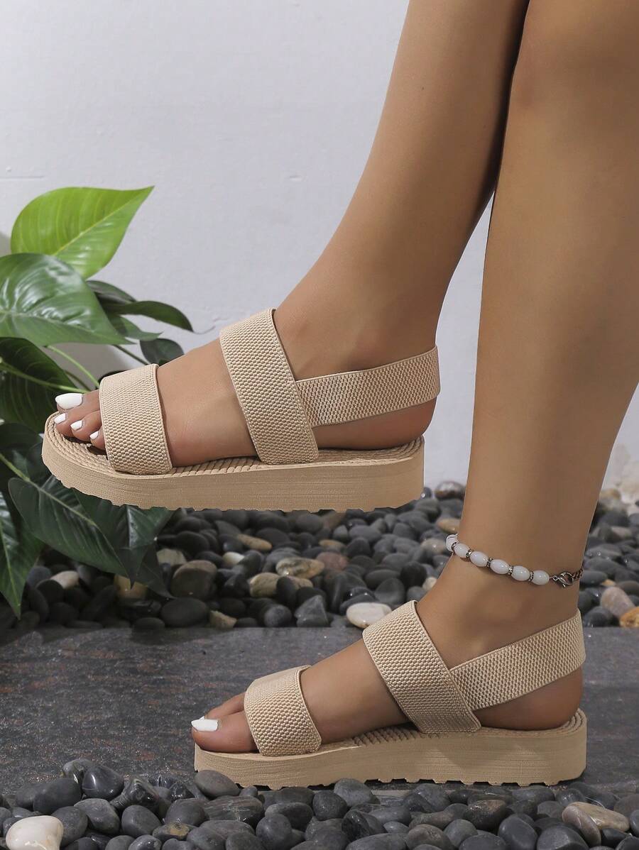 Méloria™ | Sandales Noires à Brides Larges et Semelle Confort